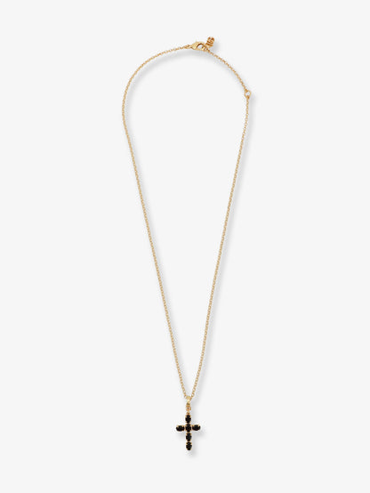 Brass necklace with cross pendant thumbnail