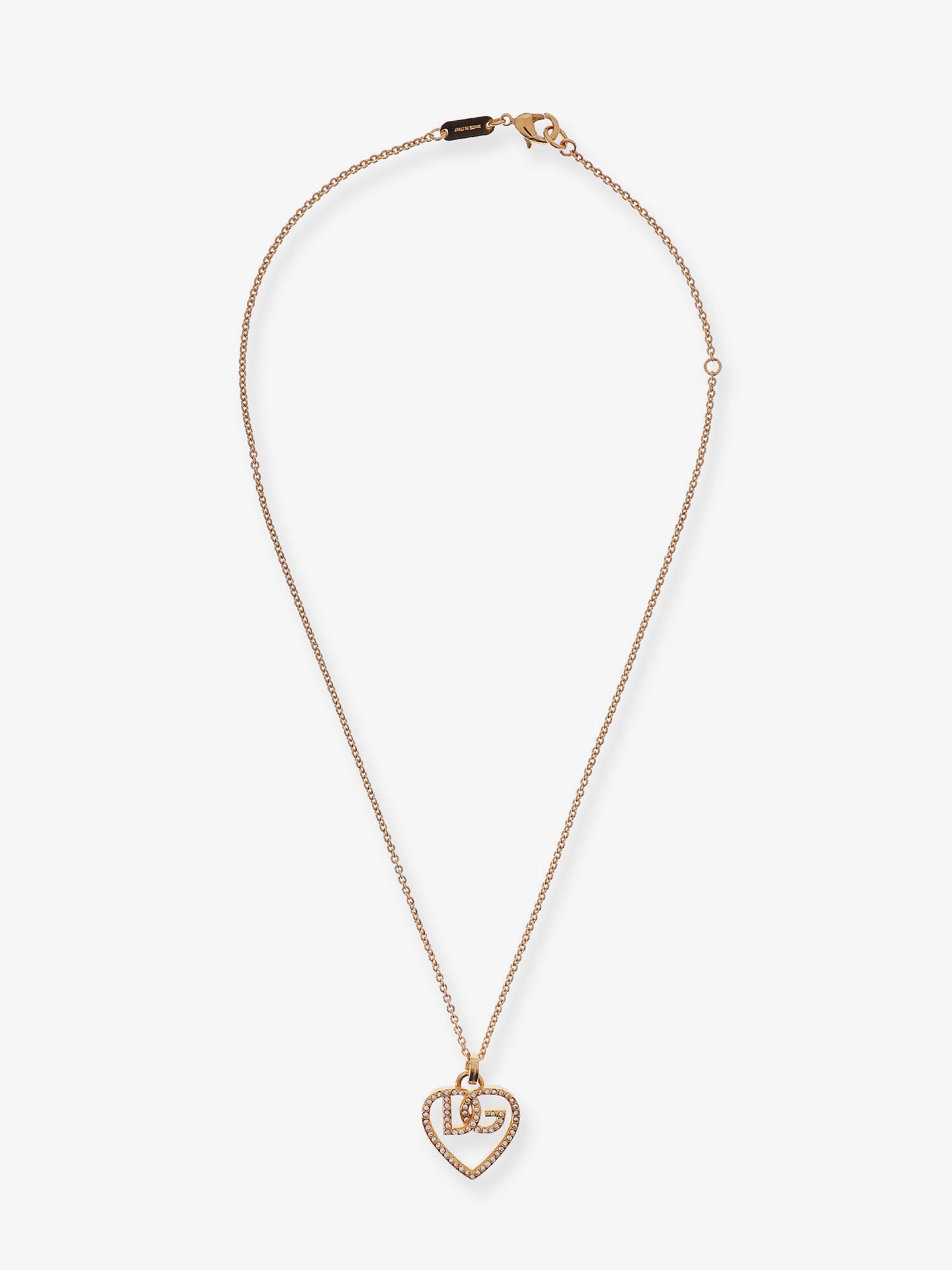 Gold brass necklace with rhinestones