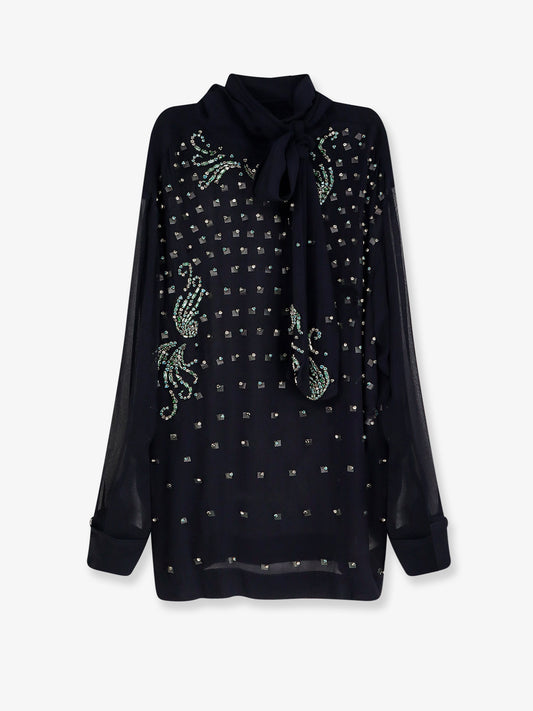 Viscose shirt with rhinestones
