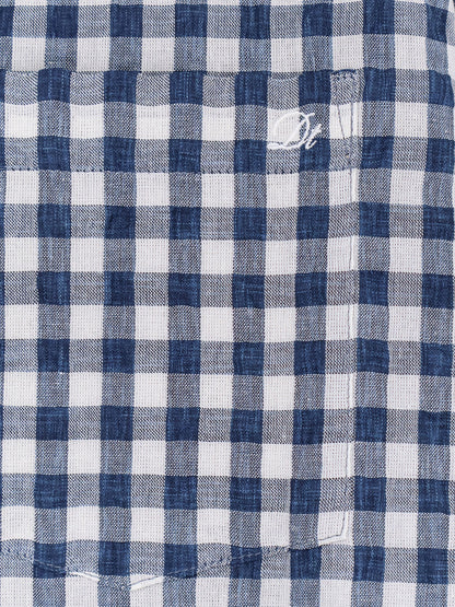 Cotton blend shirt with check pattern thumbnail