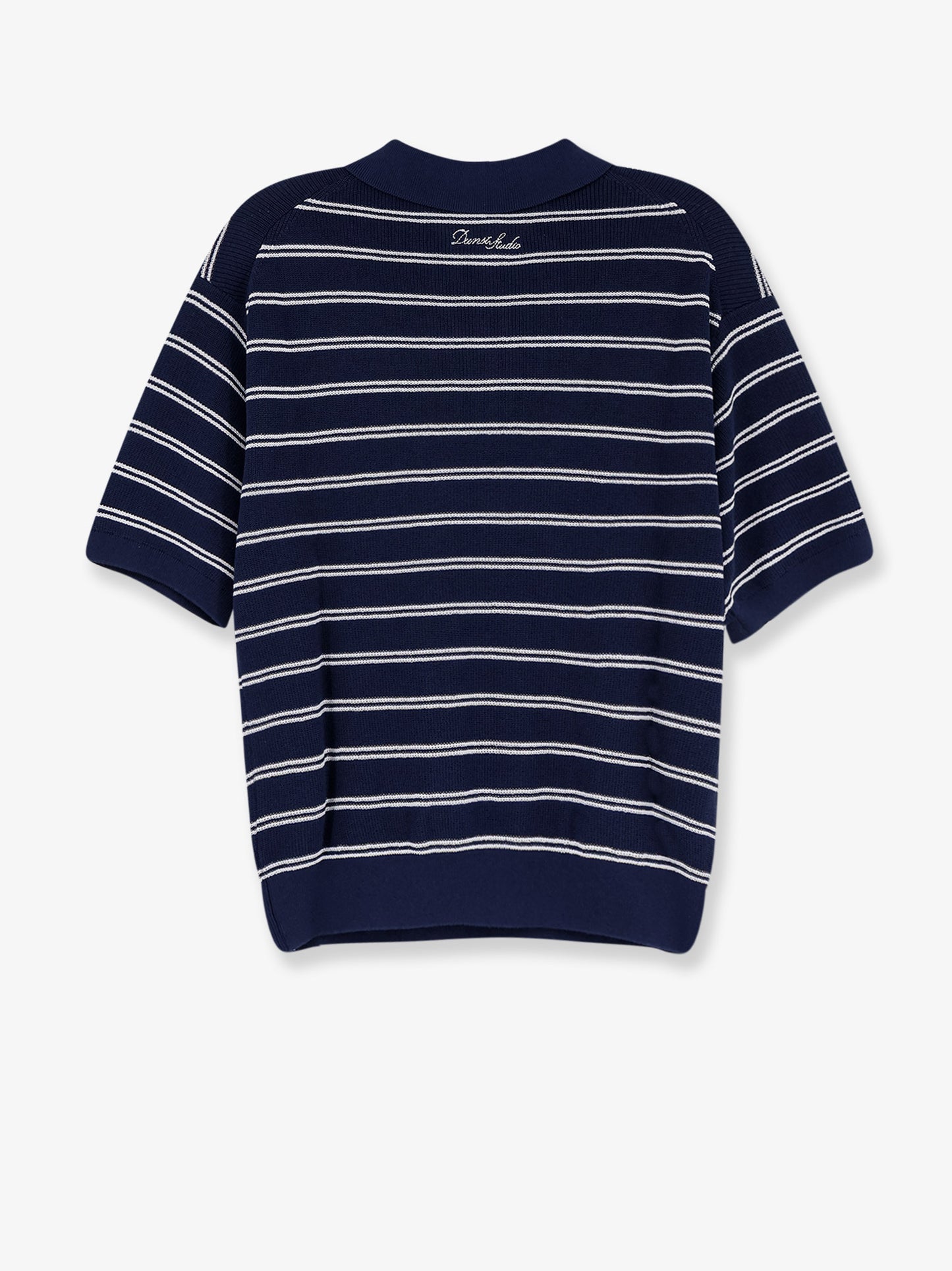 Unisex striped cotton blend polo shirt