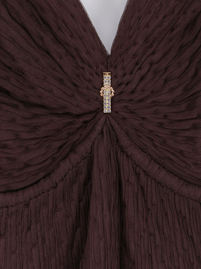 Red Carpet long dress with rhinestones detail thumbnail