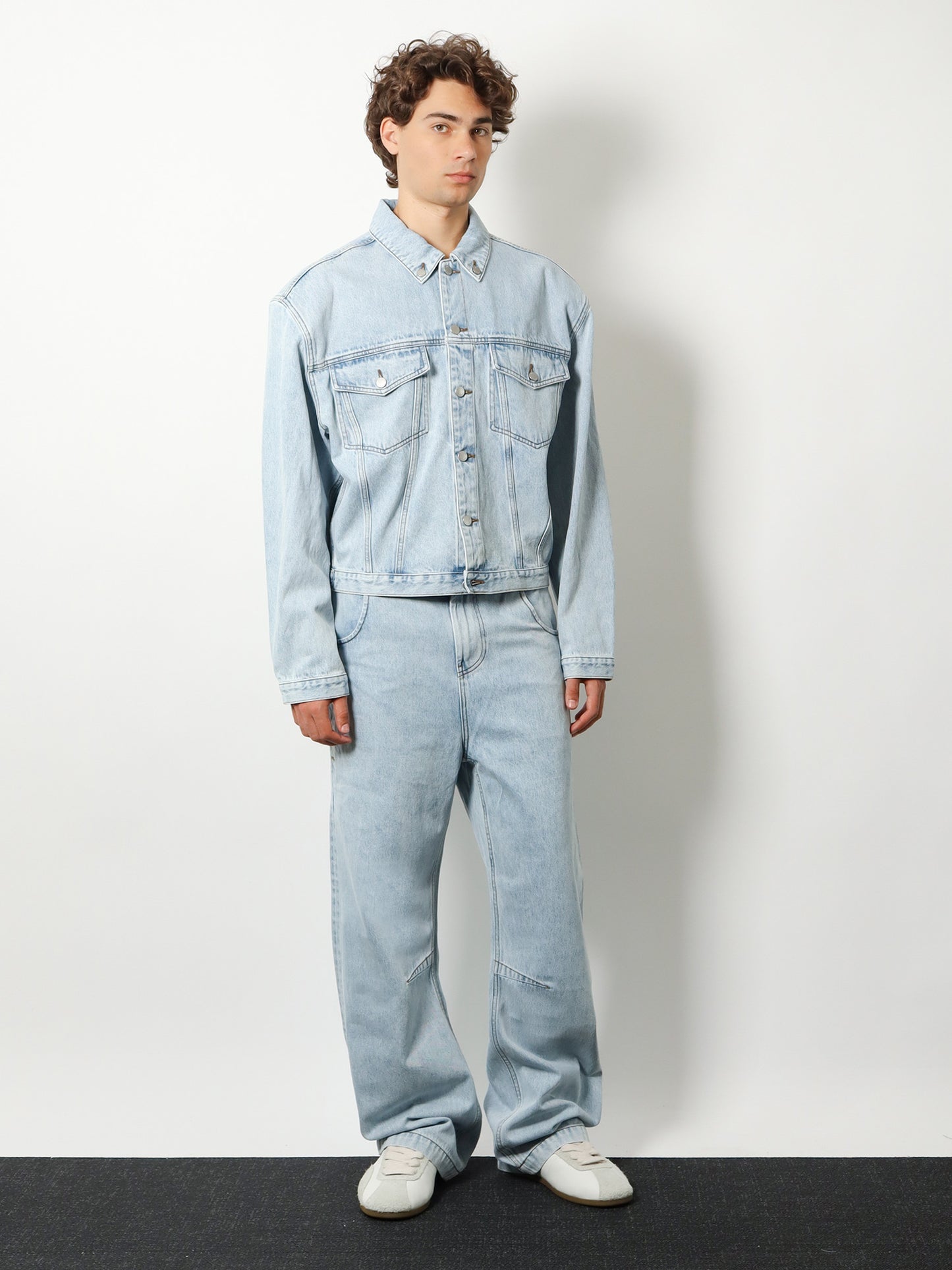 Jeans Gem in cotone con patch logo in pelle