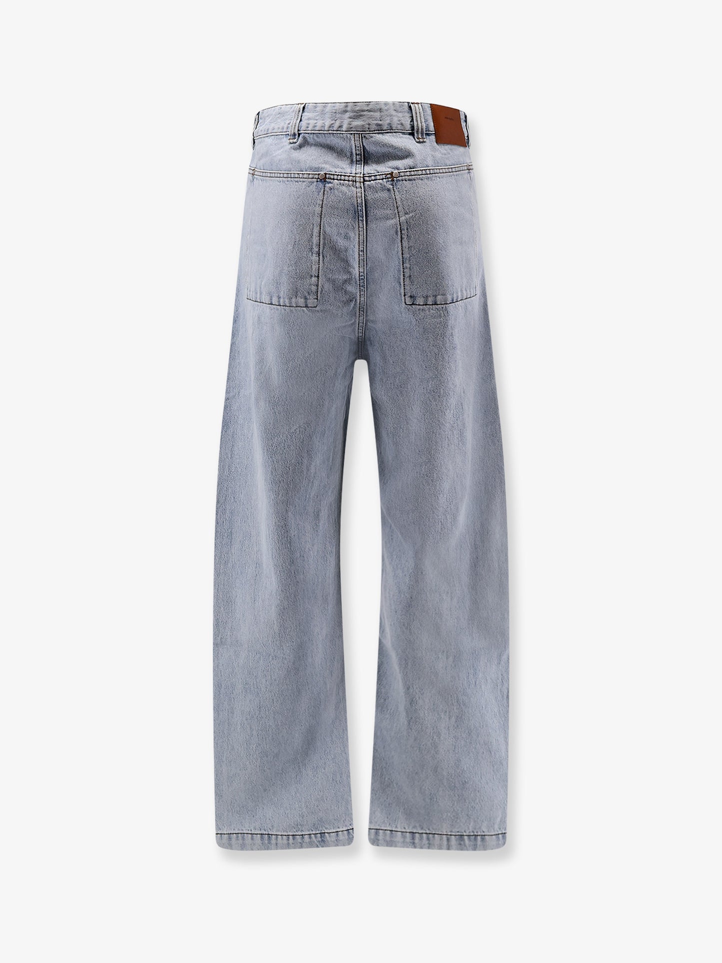 Jeans Gem in cotone con patch logo in pelle
