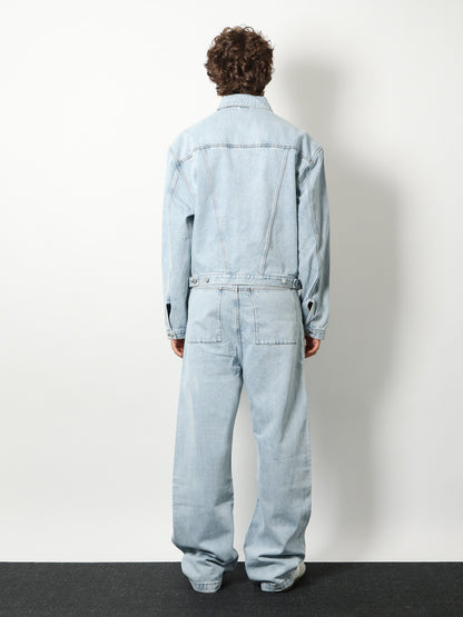 Denim jacket with padded shoulder pads thumbnail