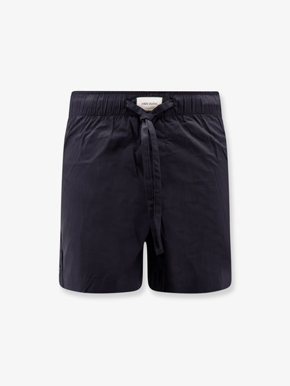 Bermuda in cotone con etichetta logata frontale thumbnail