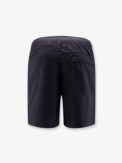 Bermuda in cotone con etichetta logata frontale thumbnail
