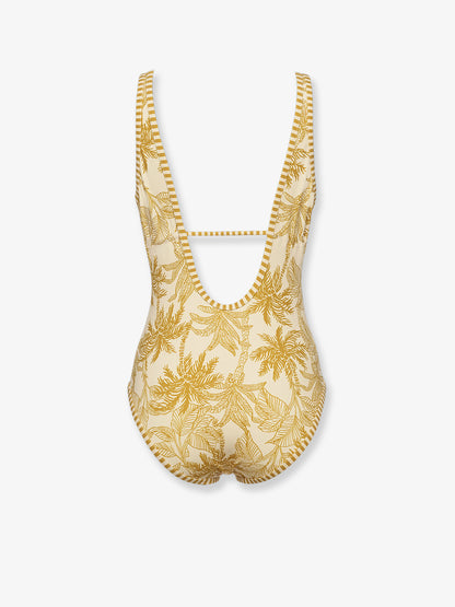 One-piece swimsuit with all-over print thumbnail