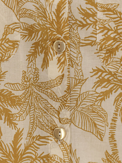 Long Panama cotton shirt with printed pattern thumbnail