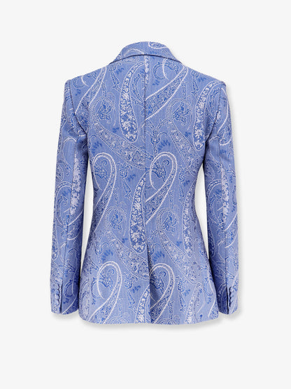 Silk blend single-breasted blazer thumbnail