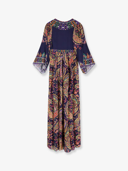 Multicolor viscose long dress thumbnail