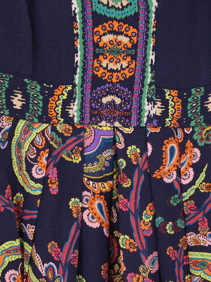Multicolor viscose long dress thumbnail