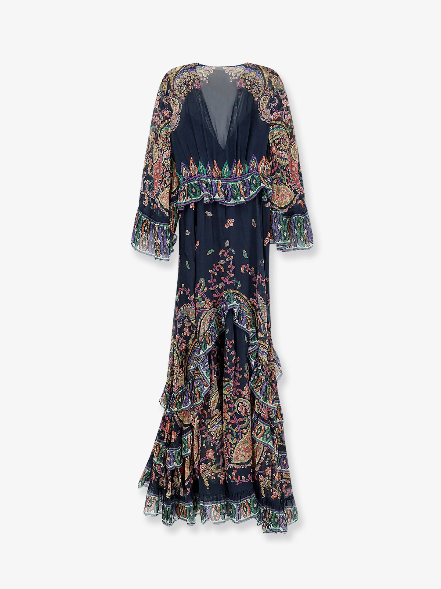 Multicolor silk long dress