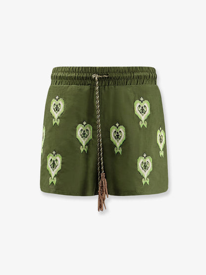 Green heart tapestry embroidered lenzing™ ecovero™ euroflax™ shorts thumbnail