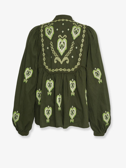 Embroidered puff sleeve lenzing™ ecovero™ euroflax™ shirt thumbnail