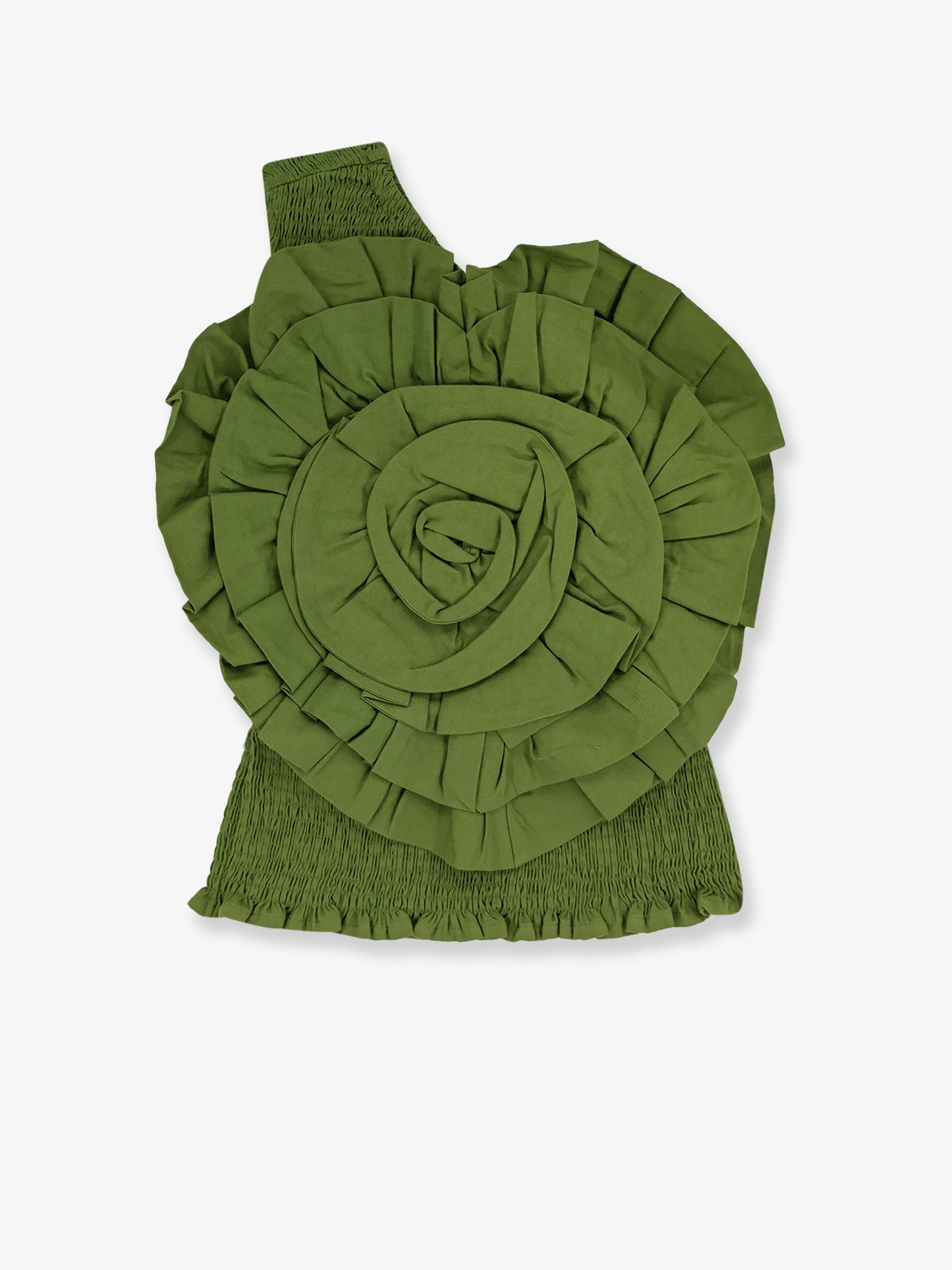Top Green in lino e viscosa