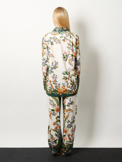 Linen and viscose shirt with floral pattern thumbnail