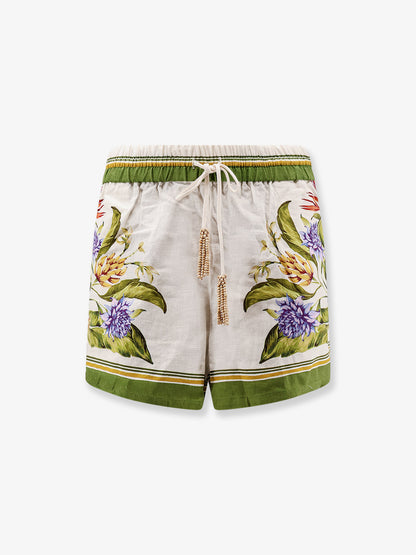 Tropical Scarf linen and viscose shorts thumbnail