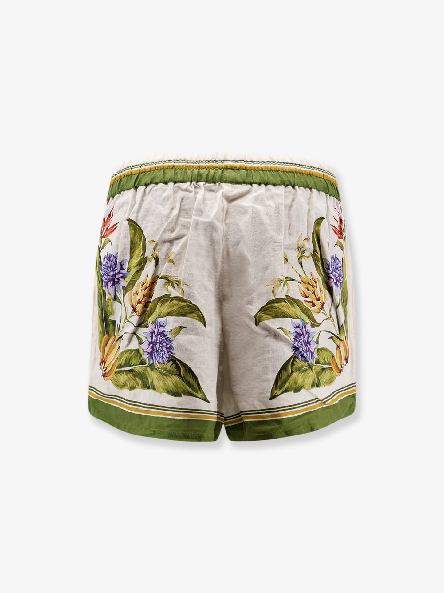 Tropical Scarf linen and viscose shorts
