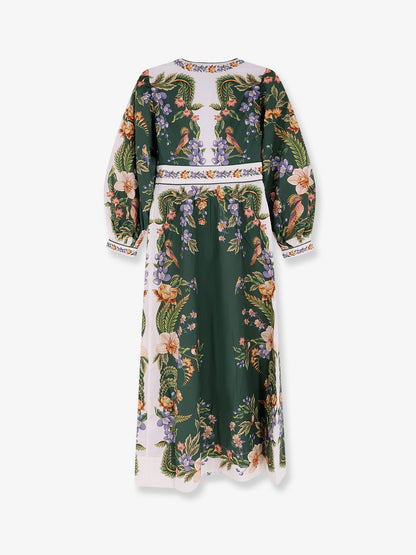 Long cotton dress with floral print thumbnail