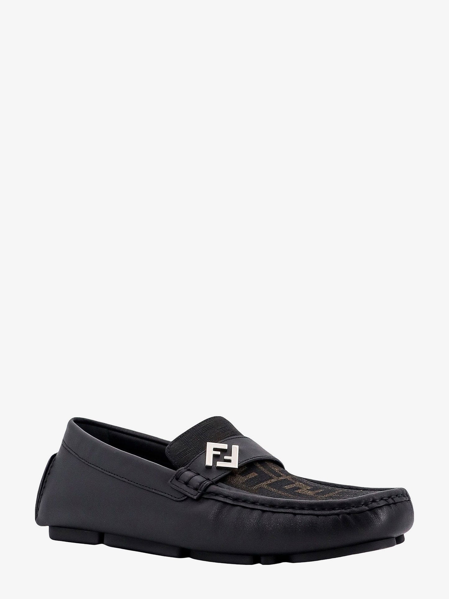 Leather and canvas loafers
