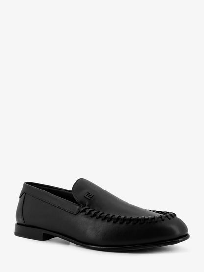 Leather loafers with metal FF logo thumbnail