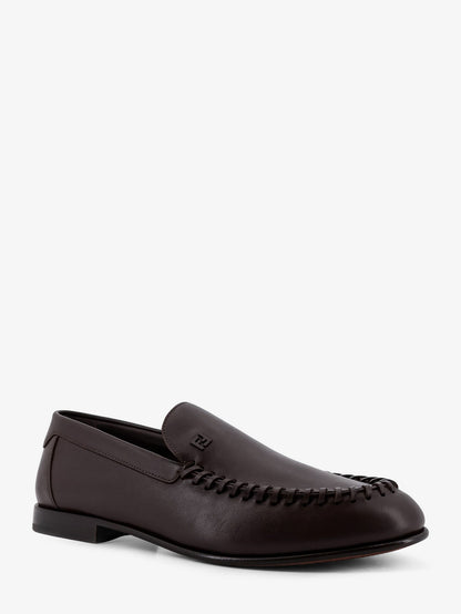 Leather loafers with metal FF logo thumbnail