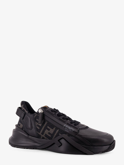 Leather Flow sneakers with FF jacquard fabric inserts thumbnail