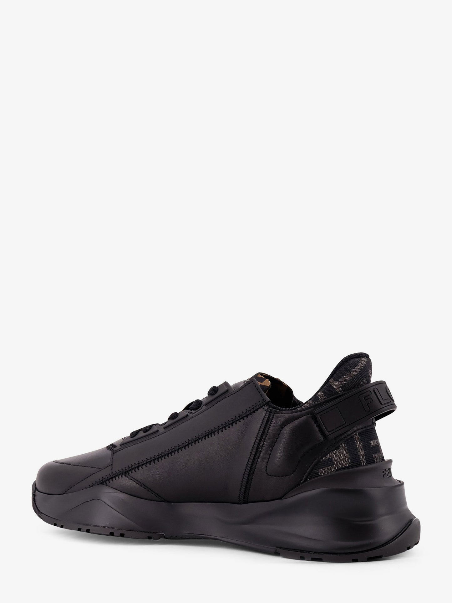Leather Flow sneakers with FF jacquard fabric inserts
