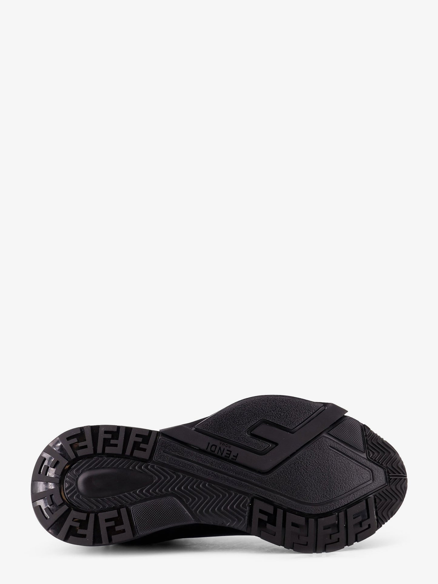 Leather Flow sneakers with FF jacquard fabric inserts