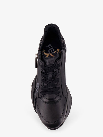 Leather Flow sneakers with FF jacquard fabric inserts thumbnail
