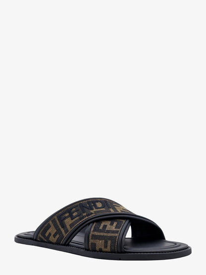 FF jacquard fabric sandals with embroidered logo thumbnail