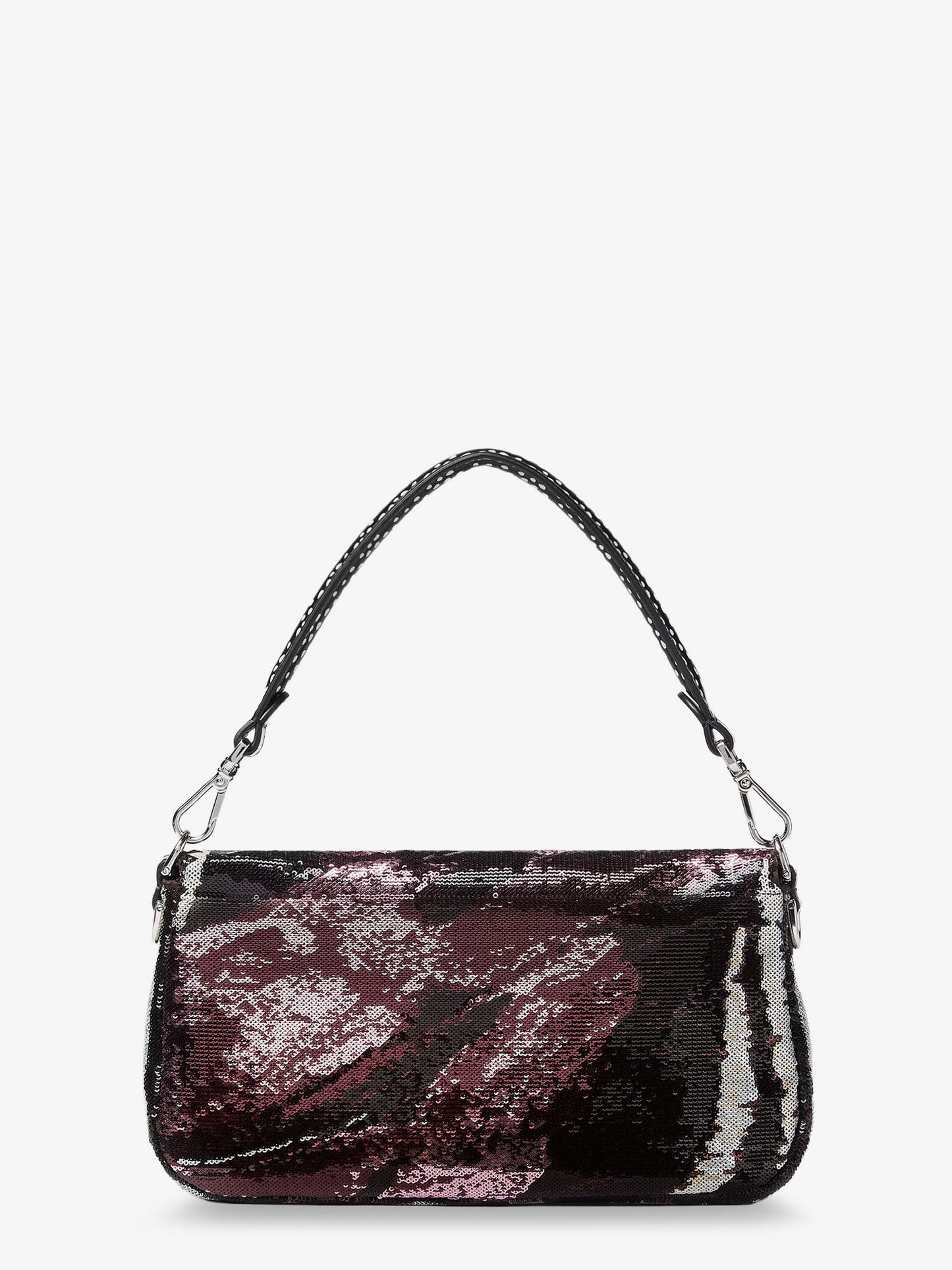 Baguette crossbody bag with Night Butterfly multicolor sequins