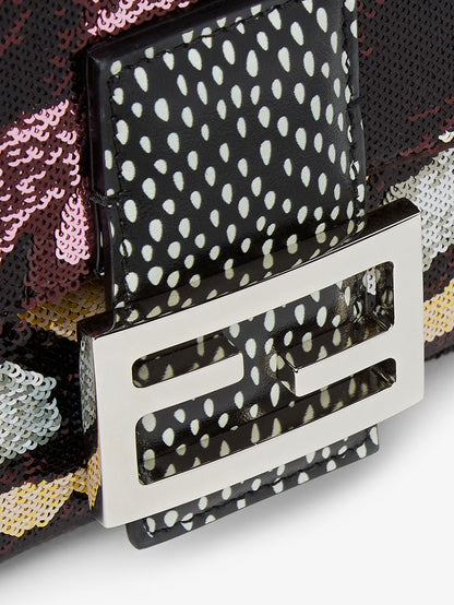 Baguette crossbody bag with Night Butterfly multicolor sequins thumbnail