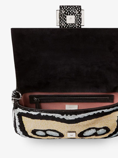 Baguette crossbody bag with Night Butterfly multicolor sequins thumbnail
