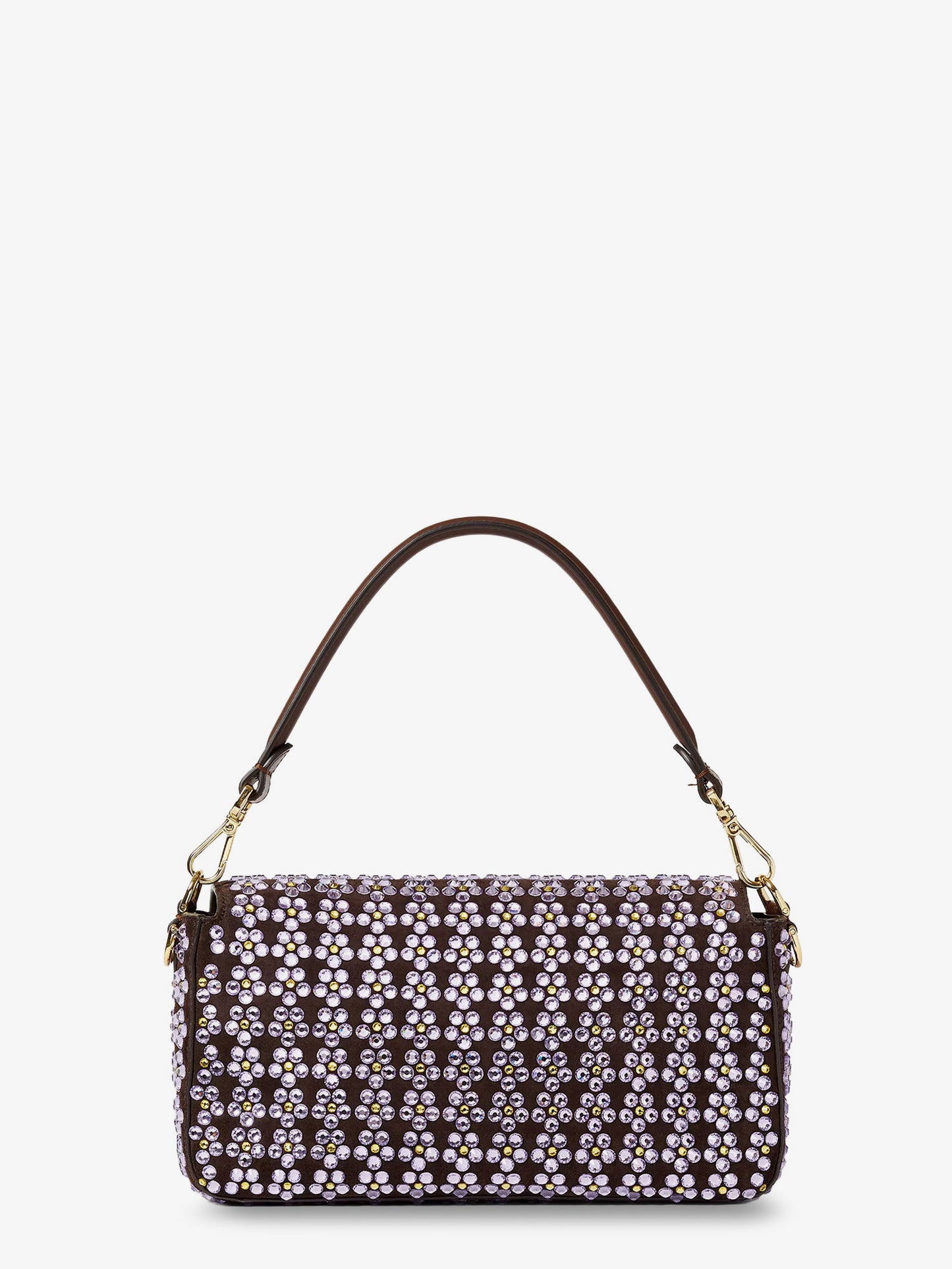 Baguette® leather crossbody bag with Blooming Crystals motif