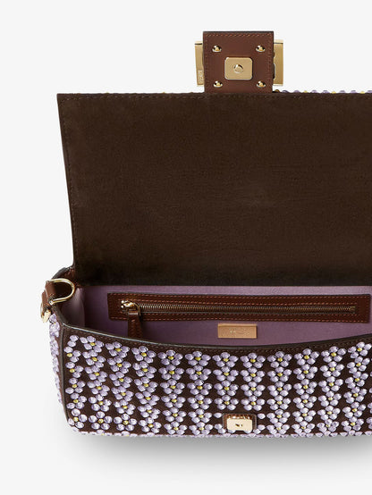 Baguette® leather crossbody bag with Blooming Crystals motif thumbnail