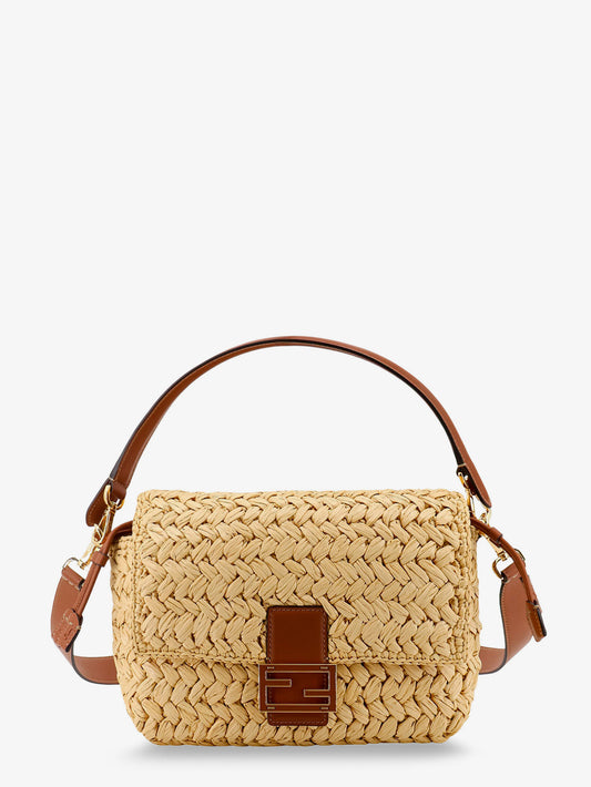 Mamma Baguette Medium raffia crossbody bag