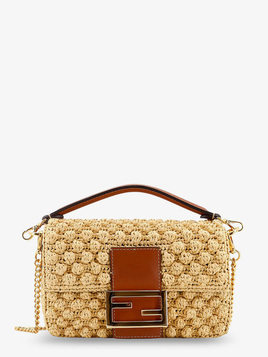 Baguette® Mini raffia crossbody bag