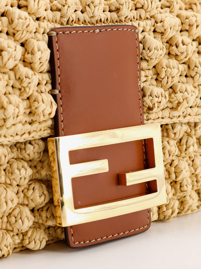 Baguette® Mini raffia crossbody bag thumbnail