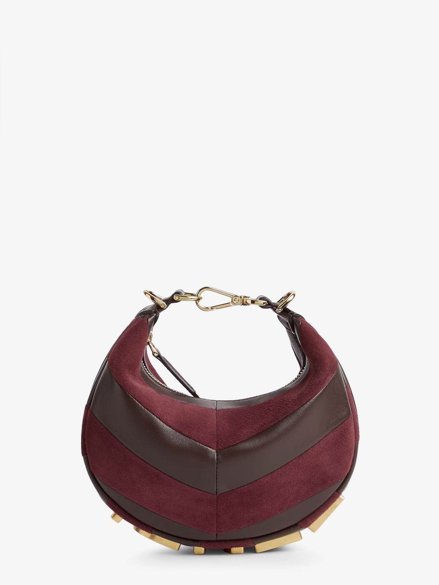 Fendigraphy Mini leather handbag with metal lettering logo