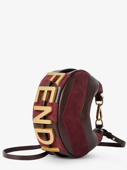 Fendigraphy Mini leather handbag with metal lettering logo thumbnail