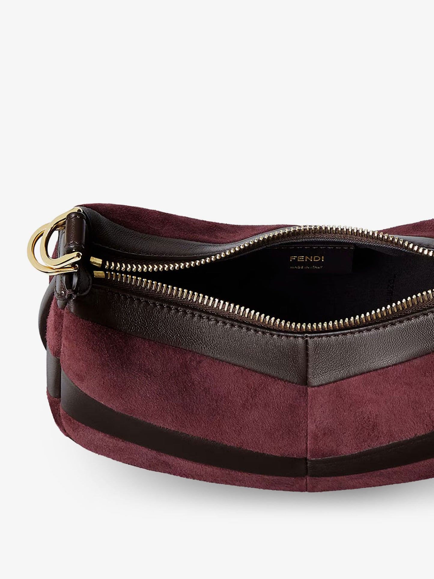 Fendigraphy Mini leather handbag with metal lettering logo