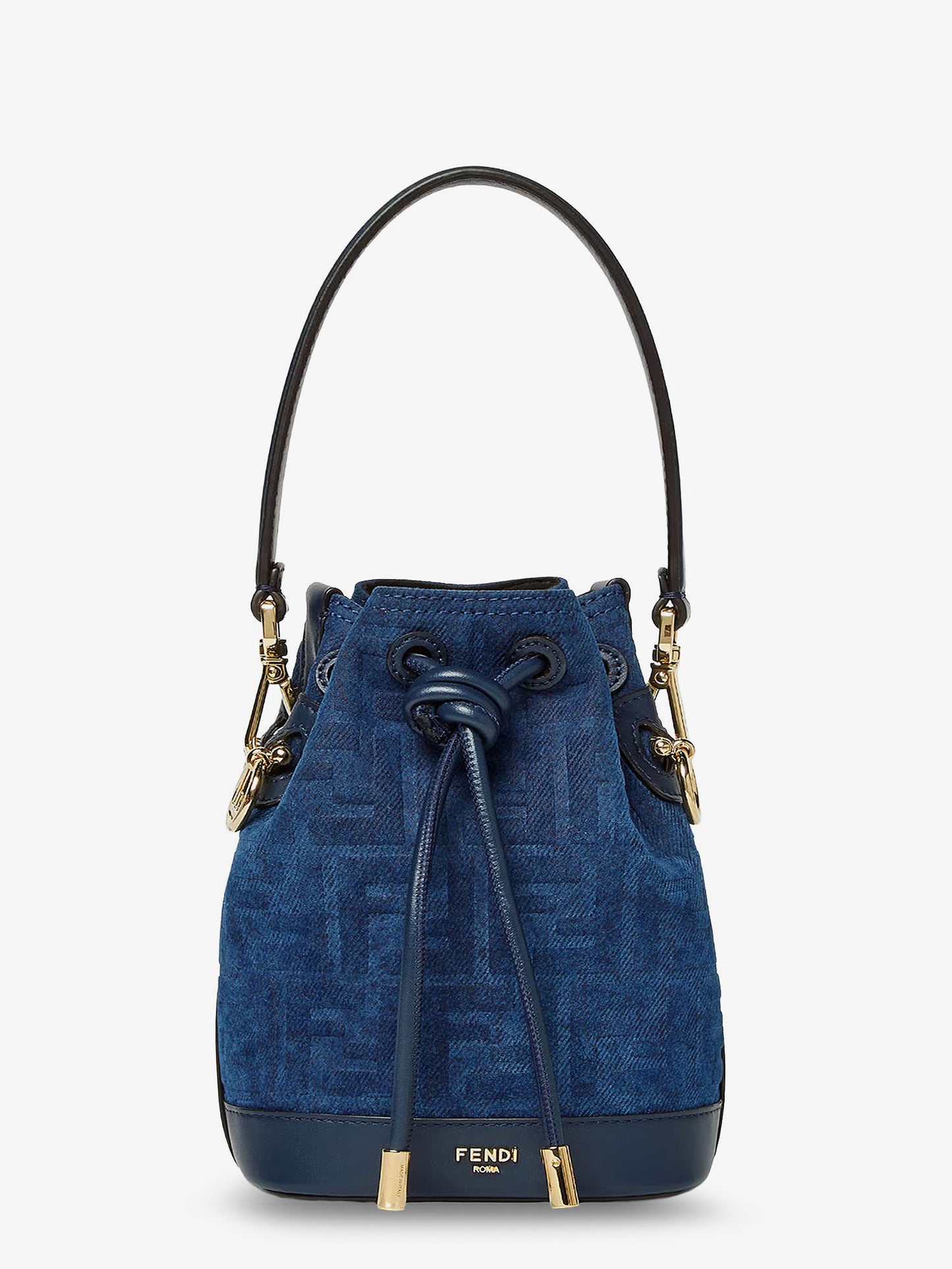Borsa a tracolla Mon Tresor in denim floccato FF