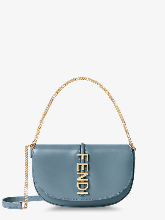 Wallet on Chain Fendigraphy leather crossbody bag