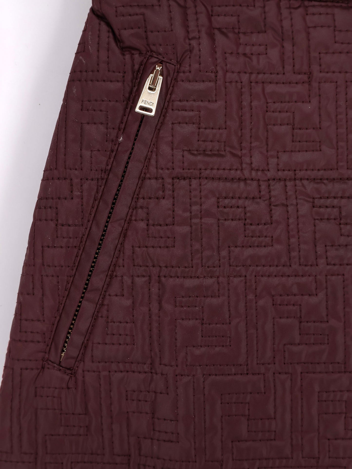 Quilted nylon mini skirt