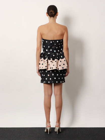 Falena Dots taffeta' bustier dress thumbnail