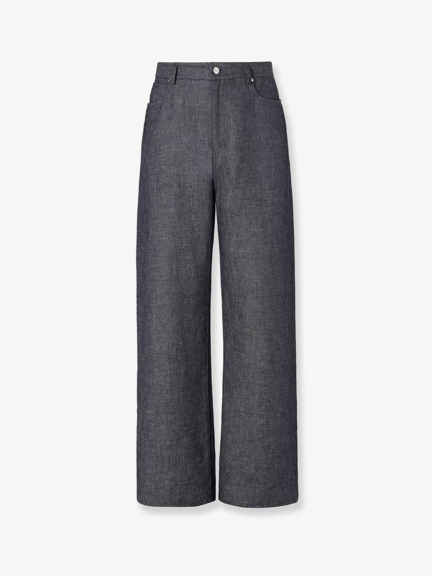 Jeans Relaxed in lino, cotone e seta