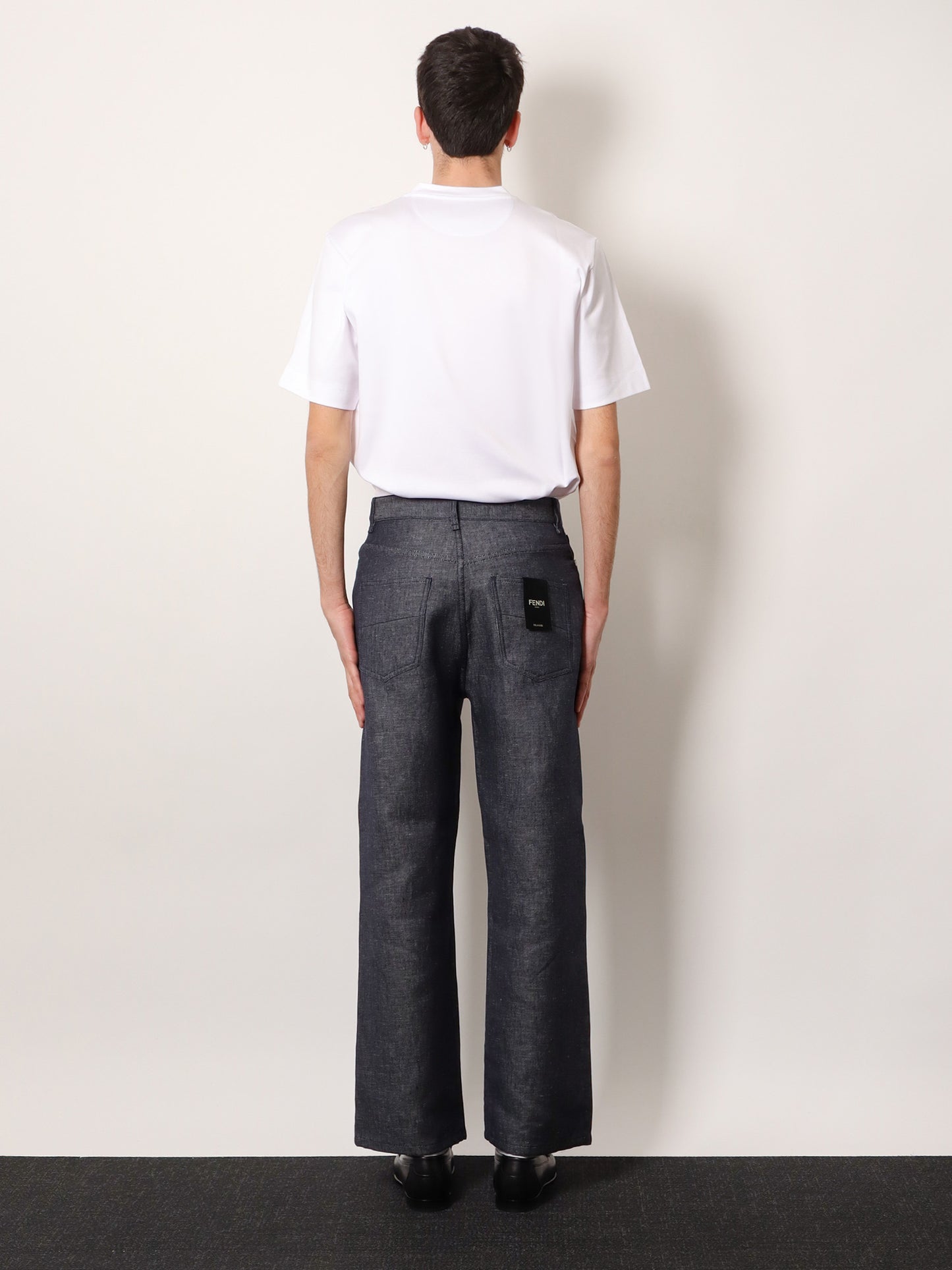 Jeans Relaxed in lino, cotone e seta