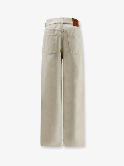 Beige denim trousers thumbnail